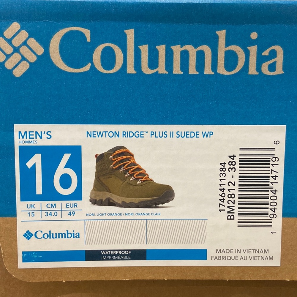 Columbia Mens Newton Ridge plus II Suede Waterproof Hiking Boots